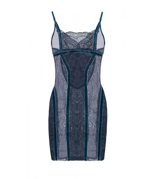 SLIPDRESS LE JOURNAL INTIME "JOSEPHINE" (GRAY-BLUE)