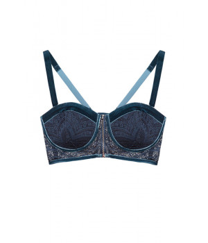 BRA LE JOURNAL INTIME "JOSEPHINE" BRA-ZIP BANDEAU (GRAY-BLUE)
