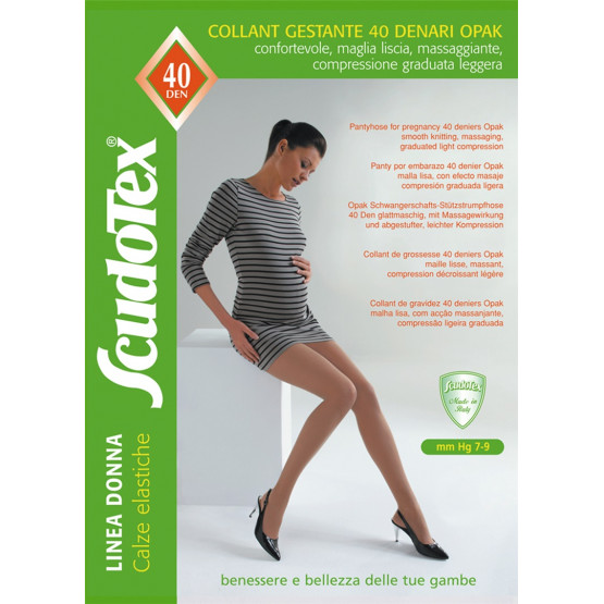 466_cap Колготки компрессионные Скудотекс , антиварикозные (7-9 mmHg) 40 den беж(cappuc) для беременных